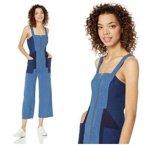 BCBGeneration Women's Jumpsuit Size 2 Blue Denim Lightweight Cotton Sleeveless